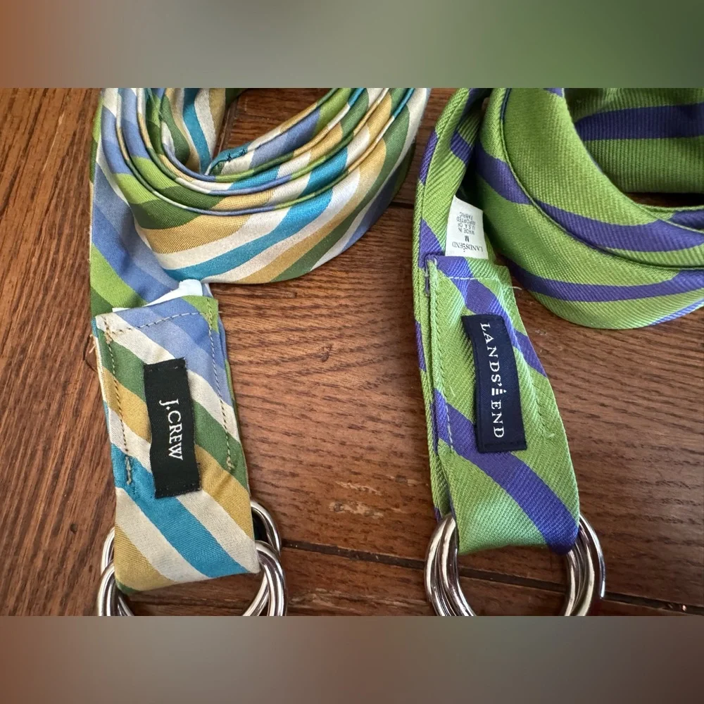(4) Women’s Belt Lot Ribbon Silk Woven D Ring Colorful Preppy Acadamia Spring - Picture 5 of 9
